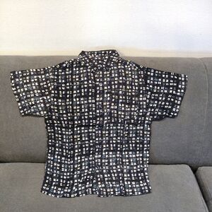 Boys' Black/White Rayon Patterned Shirt